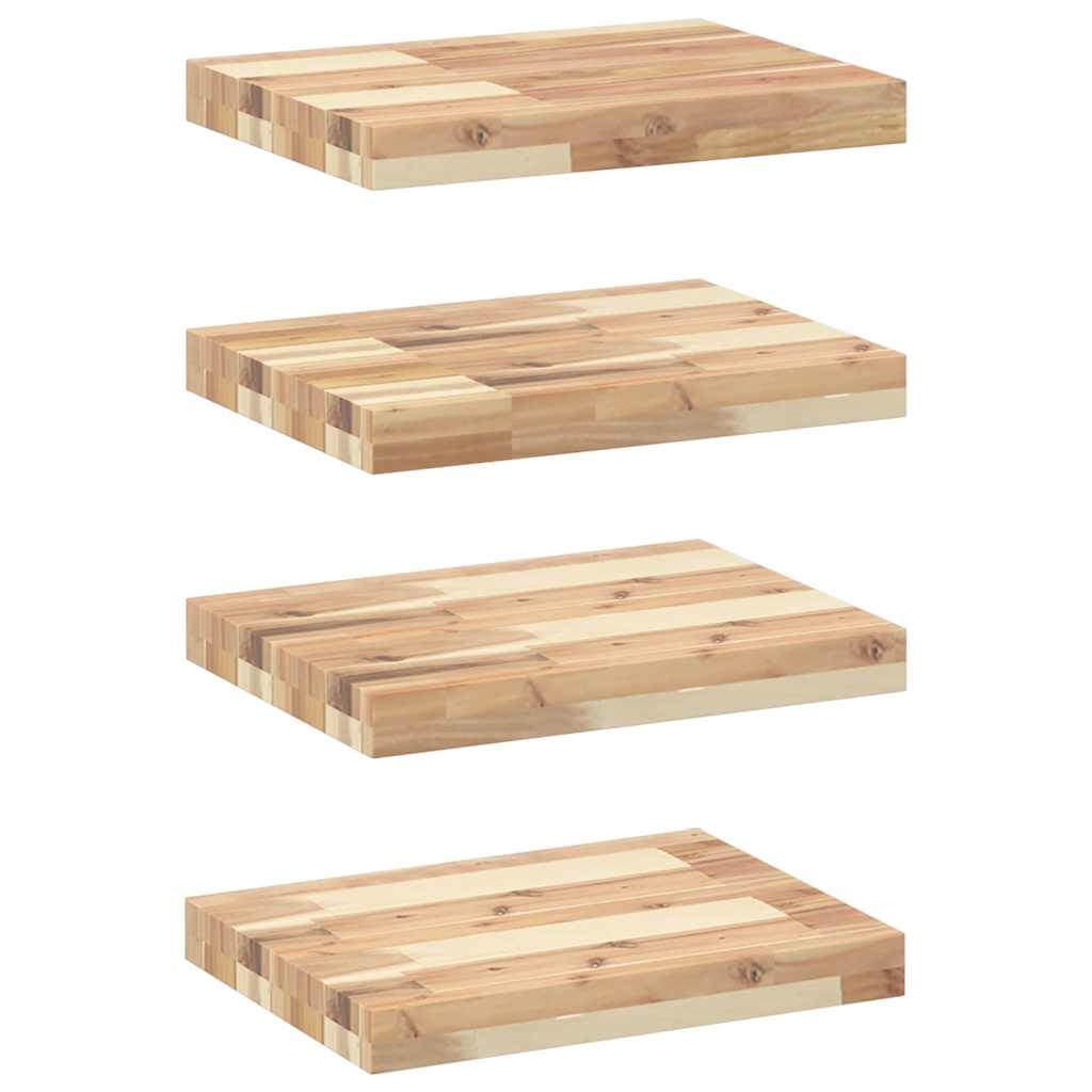 vidaXL Étagères flottantes 4 pcs 40x30x4 cm Bois d'acacia massif Non traité