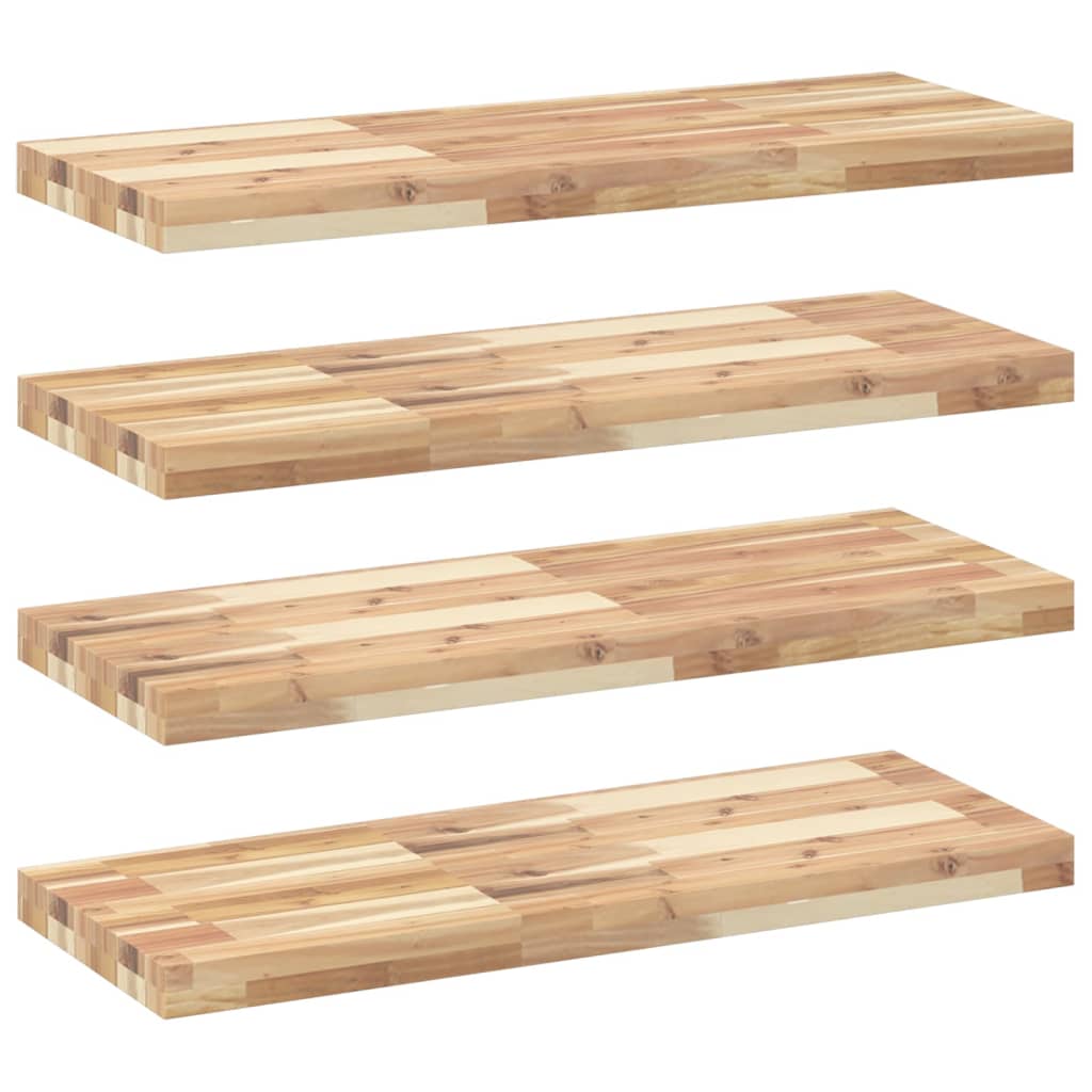 vidaXL Schweberegale 4 Stk. 100x30x4 cm Massivholz Akazie Unbehandelt