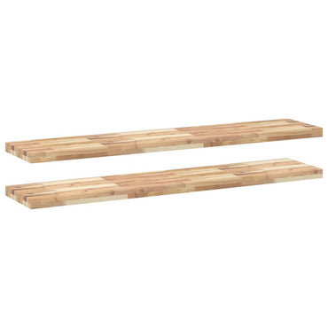 vidaXL Schweberegale 2 Stk. 140x30x4 cm Massivholz Akazie Unbehandelt