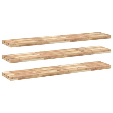 vidaXL Schweberegale 3 Stk. 140x30x4 cm Massivholz Akazie Unbehandelt