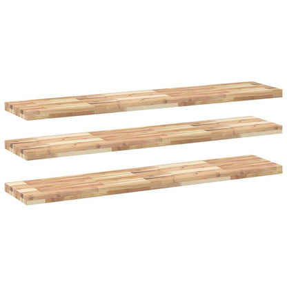 vidaXL Schweberegale 3 Stk. 140x30x4 cm Massivholz Akazie Unbehandelt