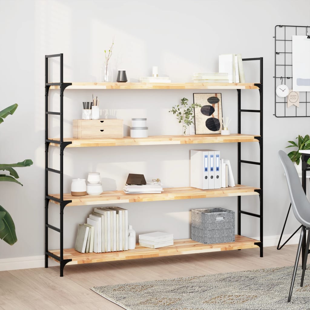 vidaXL Schweberegale 3 Stk. 140x30x4 cm Massivholz Akazie Unbehandelt