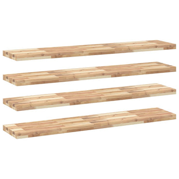 vidaXL Étagères murales 4 pcs 140x30x4 cm Bois d'acacia massif non traité