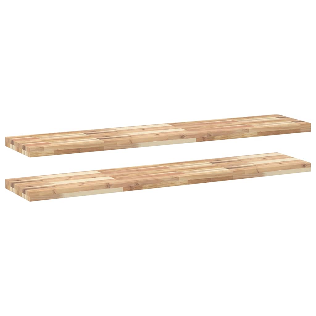 vidaXL Étagères flottantes 2 pcs 160x30x4 cm Bois d'acacia massif non traité