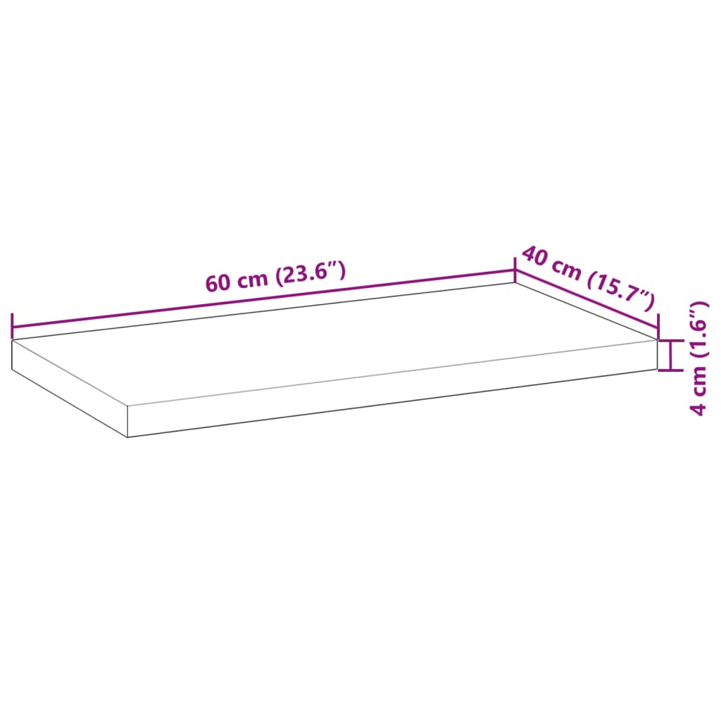 vidaXL Schweberegale 4 Stk. 60x40x4 cm Massivholz Akazie Unbehandelt
