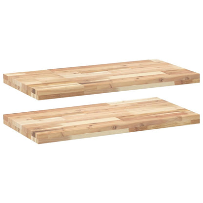 vidaXL Schweberegale 2 Stk. 80x40x4 cm Massivholz Akazie Unbehandelt