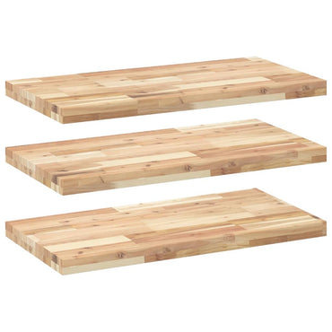 vidaXL Schweberegale 3 Stk. 100x40x4 cm Massivholz Akazie Unbehandelt
