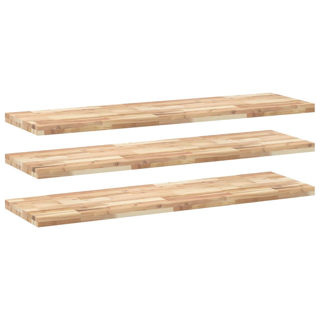vidaXL Étagères murales 3 pcs 140x40x4 cm Bois d'acacia massif brut