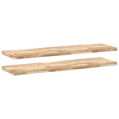 vidaXL Schweberegale 2 Stk. 160x40x4 cm Massivholz Akazie Unbehandelt