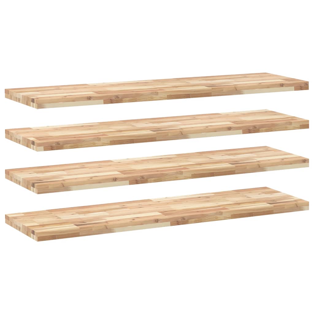 vidaXL Étagères murales 4 pcs 160x40x4 cm Bois d'acacia massif non traité