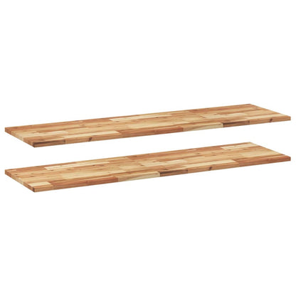 vidaXL Étagères murales 2 pcs 140x40x2 cm Bois d'acacia massif Traité à l'huile