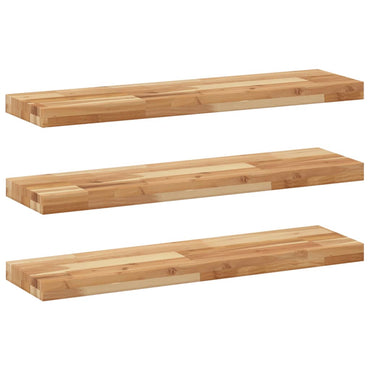 vidaXL Schweberegale 3 Stk. 80x20x4 cm Massivholz Akazie Ölbehandelt