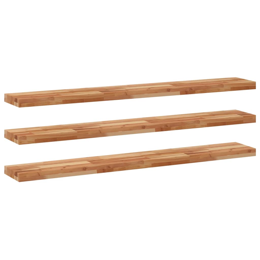 vidaXL Schweberegale 3 Stk. 120x20x4 cm Massivholz Akazie Ölbehandelt