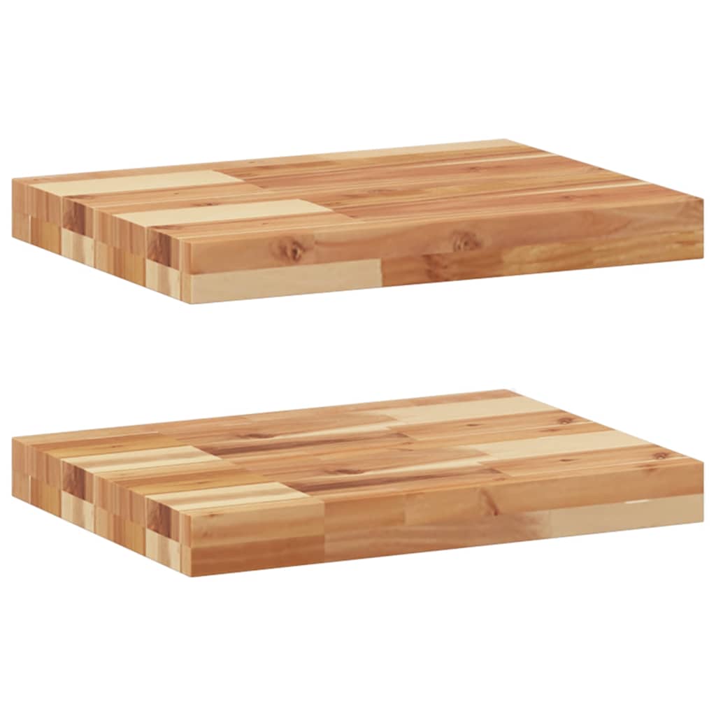 vidaXL Schweberegale 2 Stk. 40x30x4 cm Massivholz Akazie Ölbehandelt