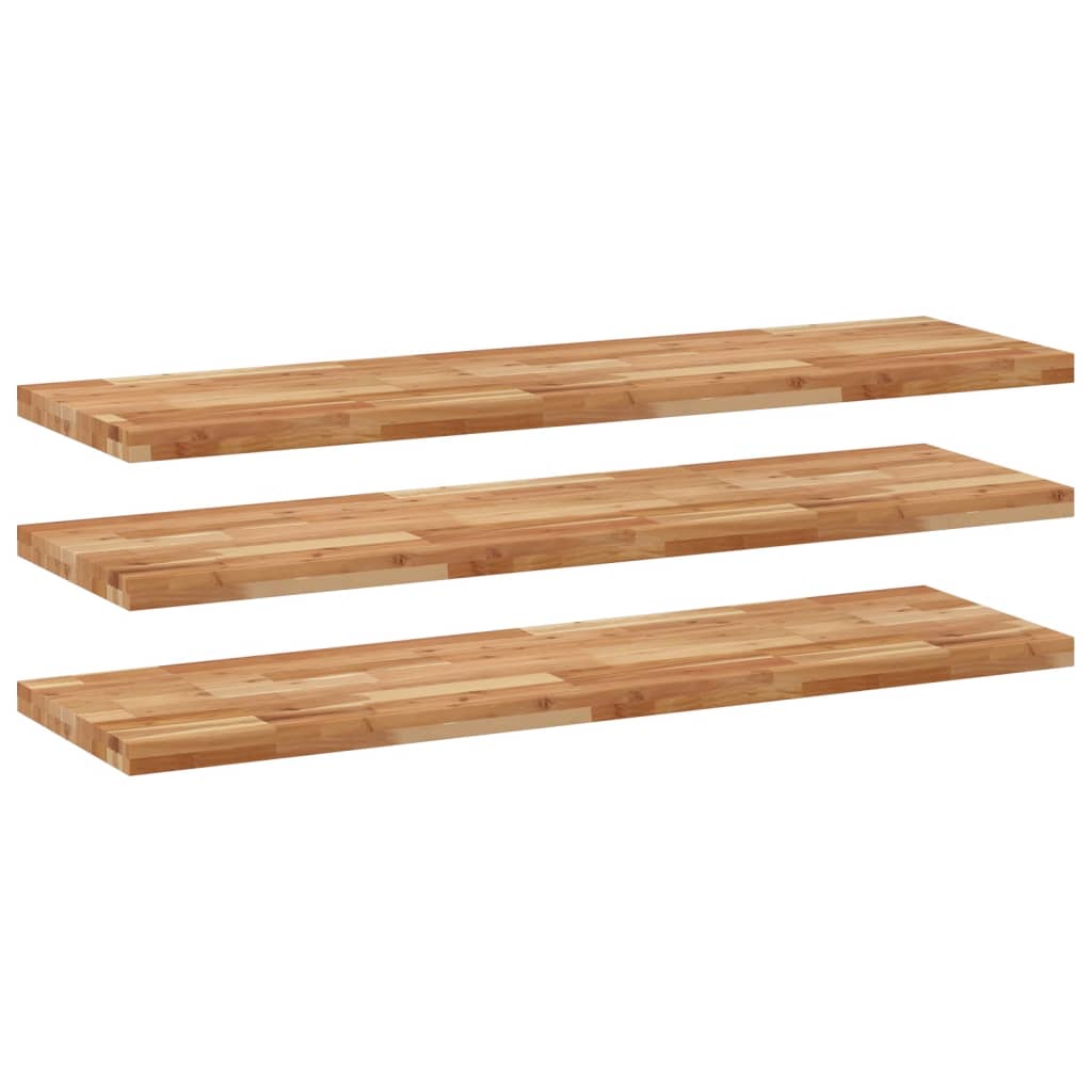 vidaXL Étagères murales 3 pcs 160x40x4 cm Bois d'acacia massif Traité à l'huile