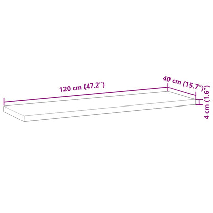 vidaXL Waschtischplatte Unbehandelt 120x40x4 cm Massivholz Akazie