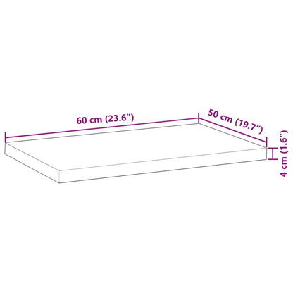vidaXL Waschtischplatte Unbehandelt 60x50x4 cm Massivholz Akazie