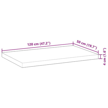 vidaXL Waschtischplatte Unbehandelt 120x50x4 cm Massivholz Akazie