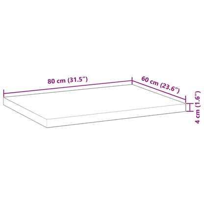 vidaXL Waschtischplatte Unbehandelt 80x60x4 cm Massivholz Akazie