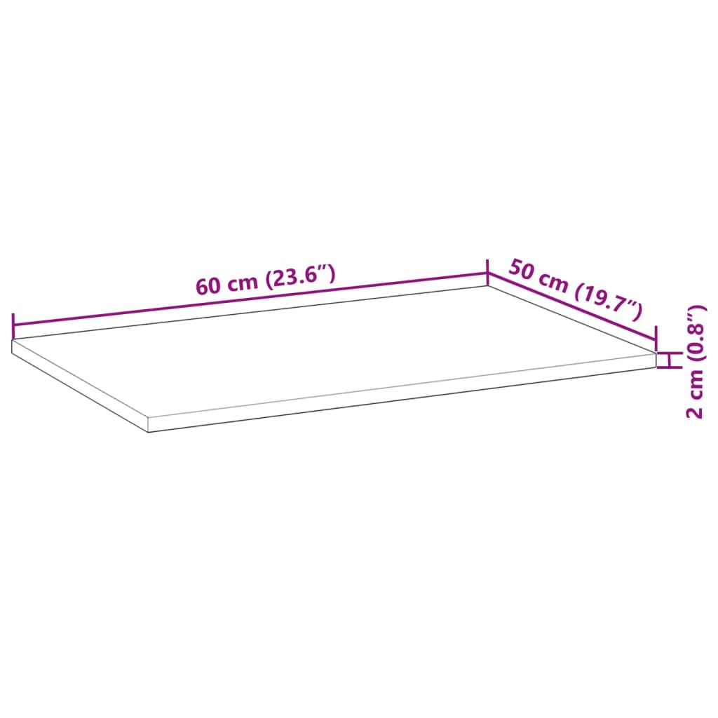 vidaXL Waschtischplatte Ölbeschichtung 60x50x2 cm Massivholz Akazie
