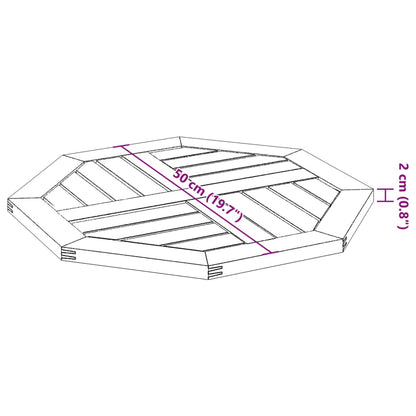vidaXL Tischplatte 50x50x2 cm Achteckig Massivholz Akazie