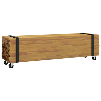 vidaXL Meuble TV teck massif Marron 110 x 30 x 30 cm