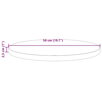 vidaXL Plateau de table rond ciré marron Ø50x2,5 cm Bois de pin massif
