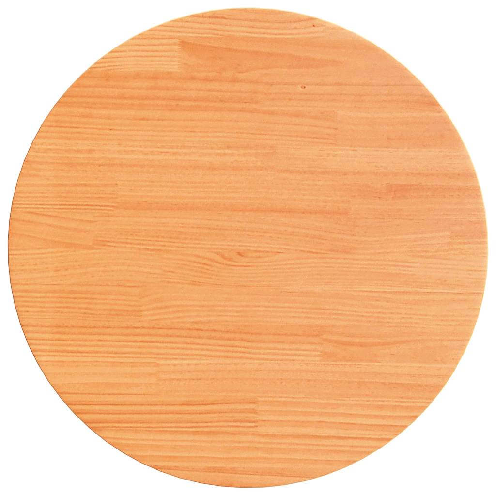 vidaXL Tischplatte Rund Wachsbraun Ø60x2,5 cm Massivholz Kiefer