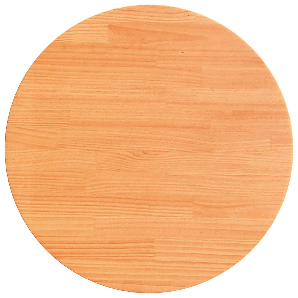 vidaXL Tischplatte Rund Wachsbraun Ø70x2,5 cm Massivholz Kiefer