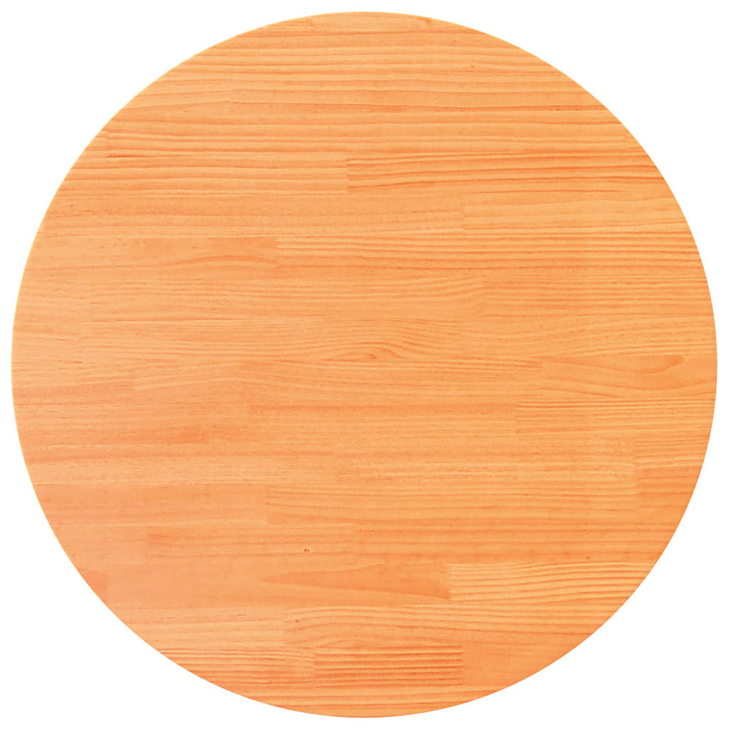 vidaXL Tischplatte Rund Wachsbraun Ø80x2,5 cm Massivholz Kiefer