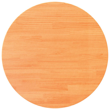 vidaXL Tischplatte Rund Wachsbraun Ø80x2,5 cm Massivholz Kiefer