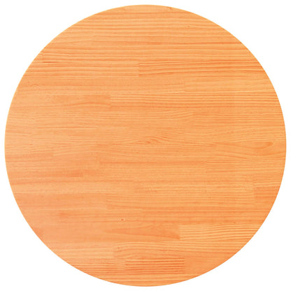 vidaXL Plateau de table rond ciré marron Ø90x2,5 cm Bois de pin massif