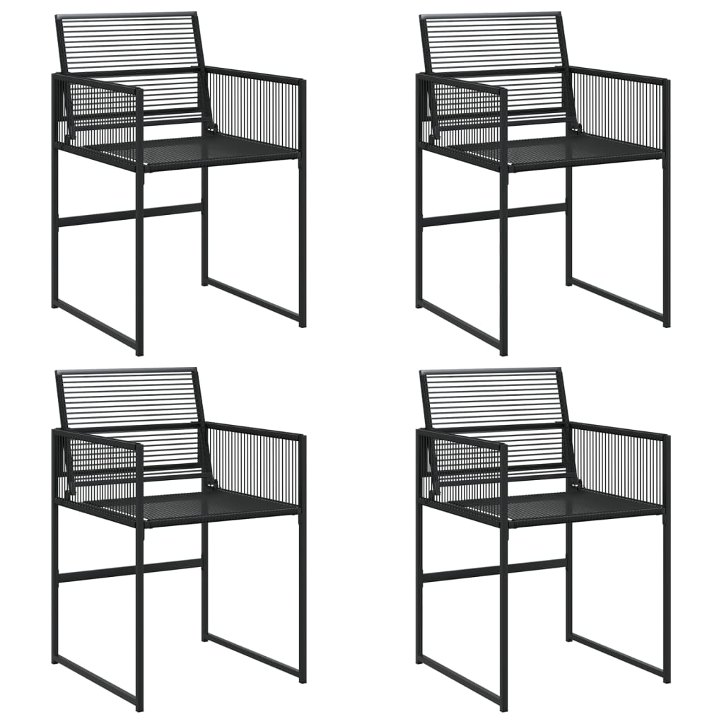 vidaXL Gartenstühle 4 Stk. Schwarz Poly Rattan