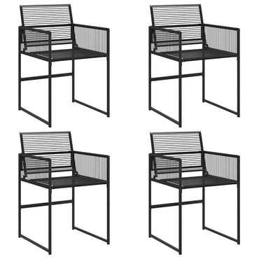 vidaXL Gartenstühle 4 Stk. Schwarz Poly Rattan