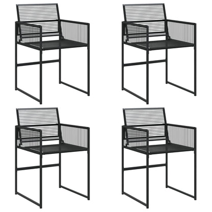 vidaXL Gartenstühle 4 Stk. Schwarz Poly Rattan