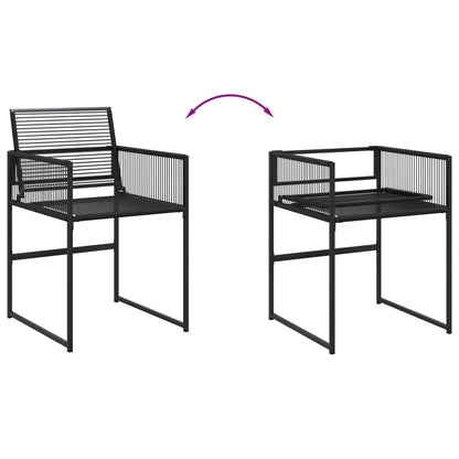 vidaXL Gartenstühle 4 Stk. Schwarz Poly Rattan