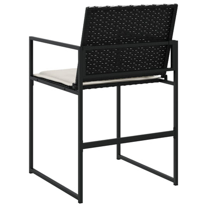 vidaXL Gartenstühle mit Kissen 4 Stk. Schwarz Poly Rattan