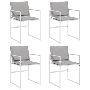 vidaXL Gartenstühle mit Kissen 4 Stk. Weiß Stahl und Textilene