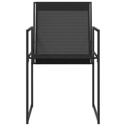 vidaXL Gartenstühle 4 Stk. Schwarz Stahl und Textilene