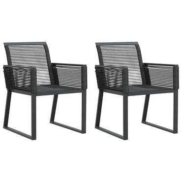 vidaXL Gartenstühle 2 Stk. Schwarz Poly Rattan