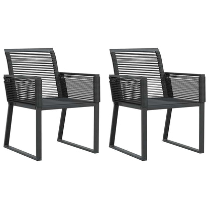 vidaXL Gartenstühle 2 Stk. Schwarz Poly Rattan