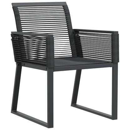 vidaXL Gartenstühle 2 Stk. Schwarz Poly Rattan