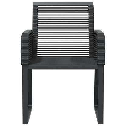 vidaXL Gartenstühle 2 Stk. Schwarz Poly Rattan