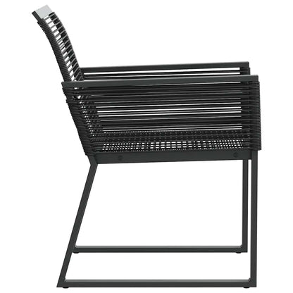 vidaXL Gartenstühle 2 Stk. Schwarz Poly Rattan