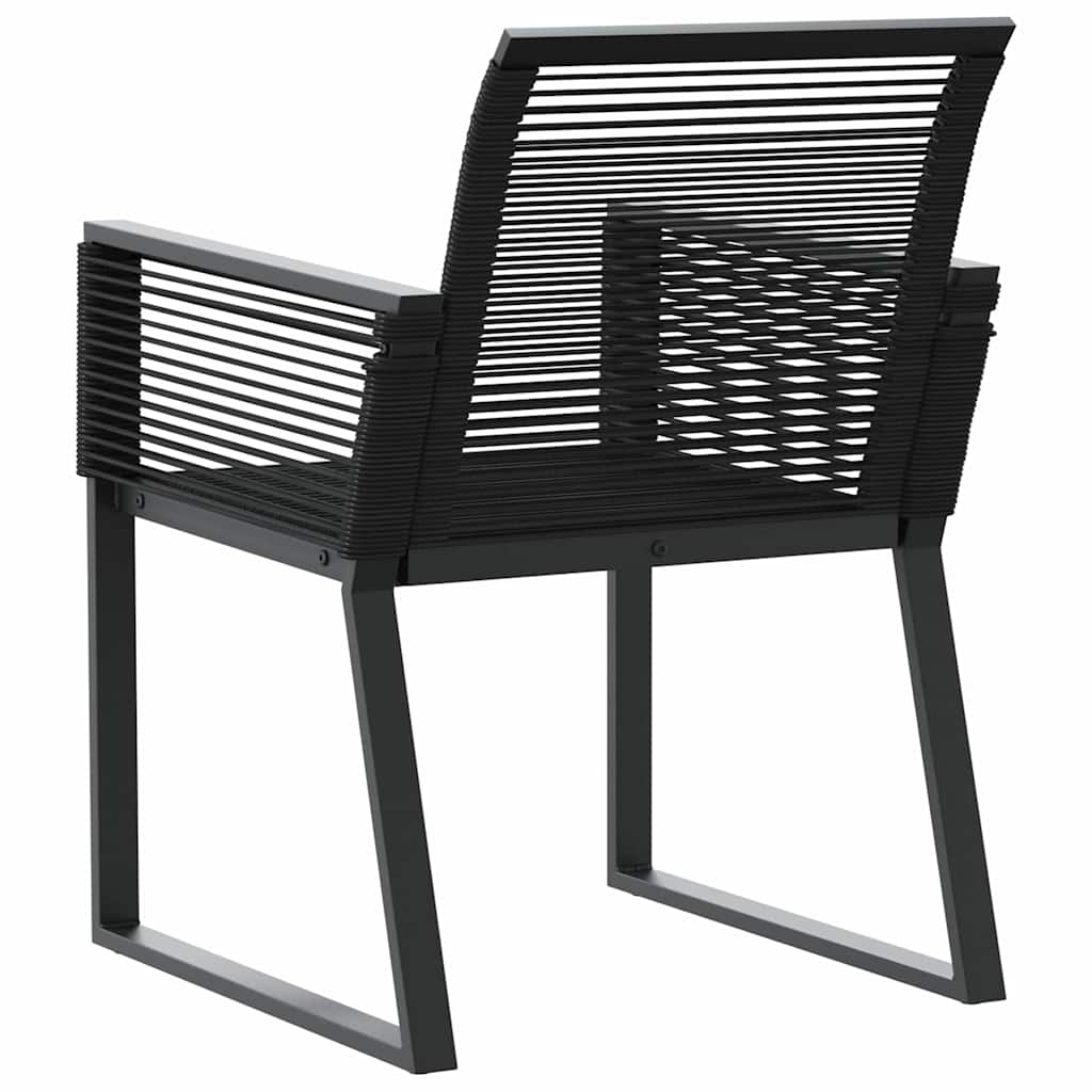 vidaXL Gartenstühle 2 Stk. Schwarz Poly Rattan