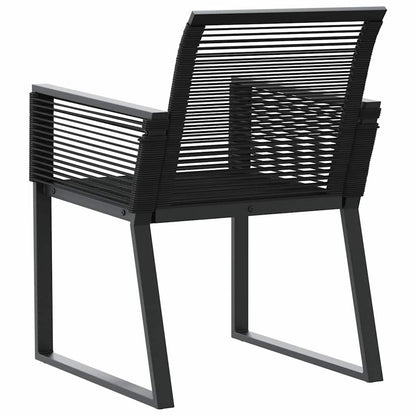 vidaXL Gartenstühle 2 Stk. Schwarz Poly Rattan