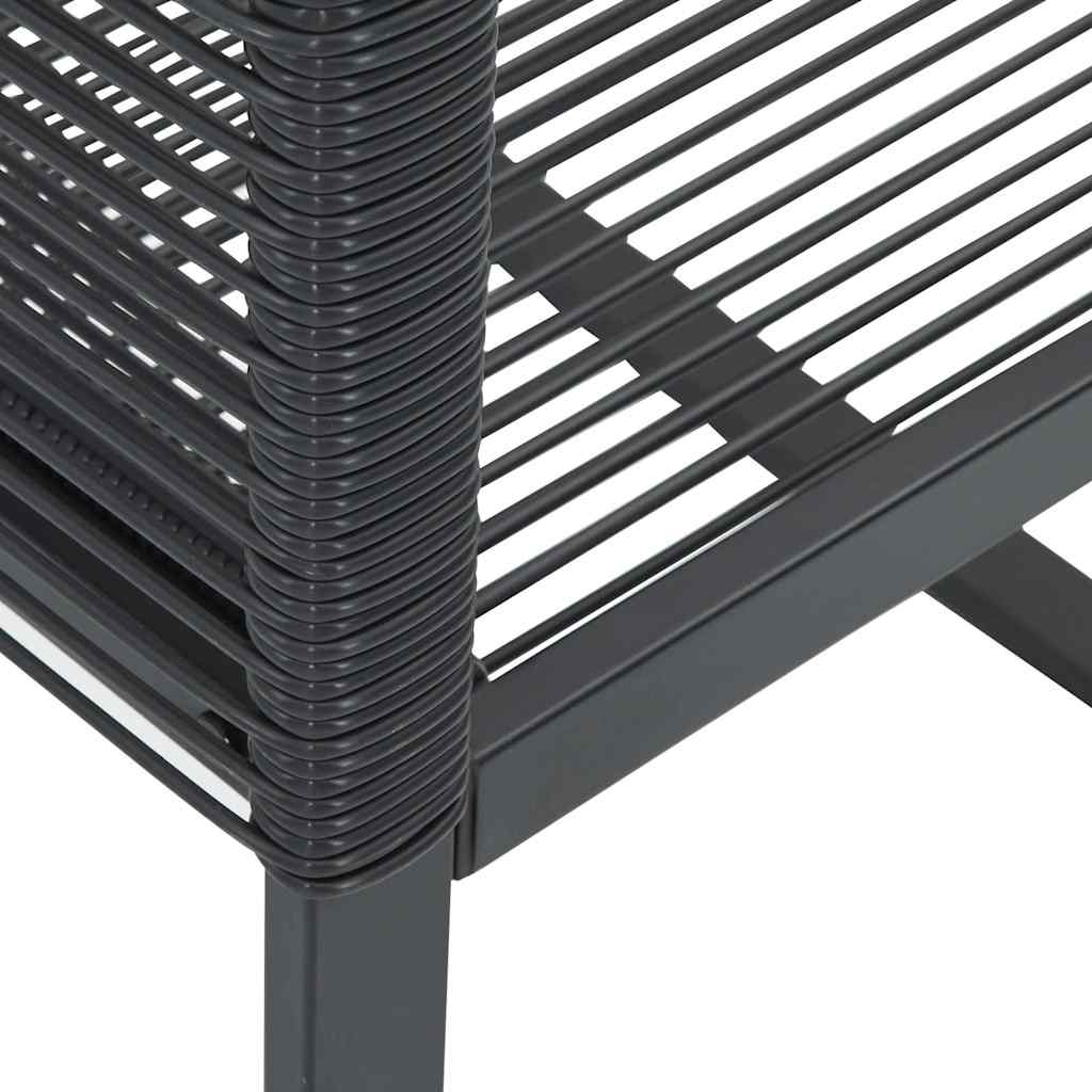 vidaXL Gartenstühle 2 Stk. Schwarz Poly Rattan