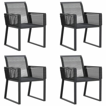 vidaXL Gartenstühle 4 Stk. Schwarz Poly Rattan