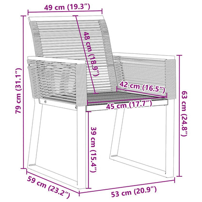 Gartenstühle 4 Stk. Schwarz Poly Rattan