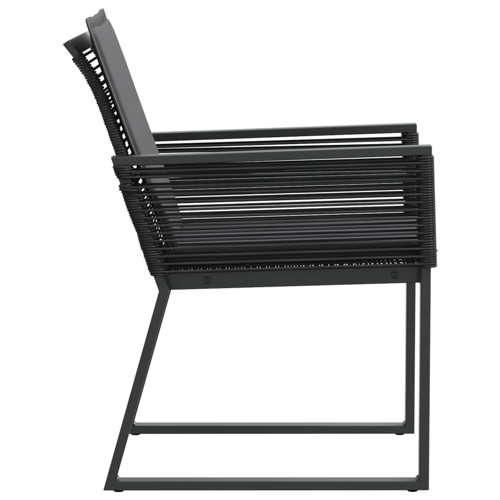 vidaXL Gartenstühle mit Kissen 4 Stk. Schwarz Poly Rattan
